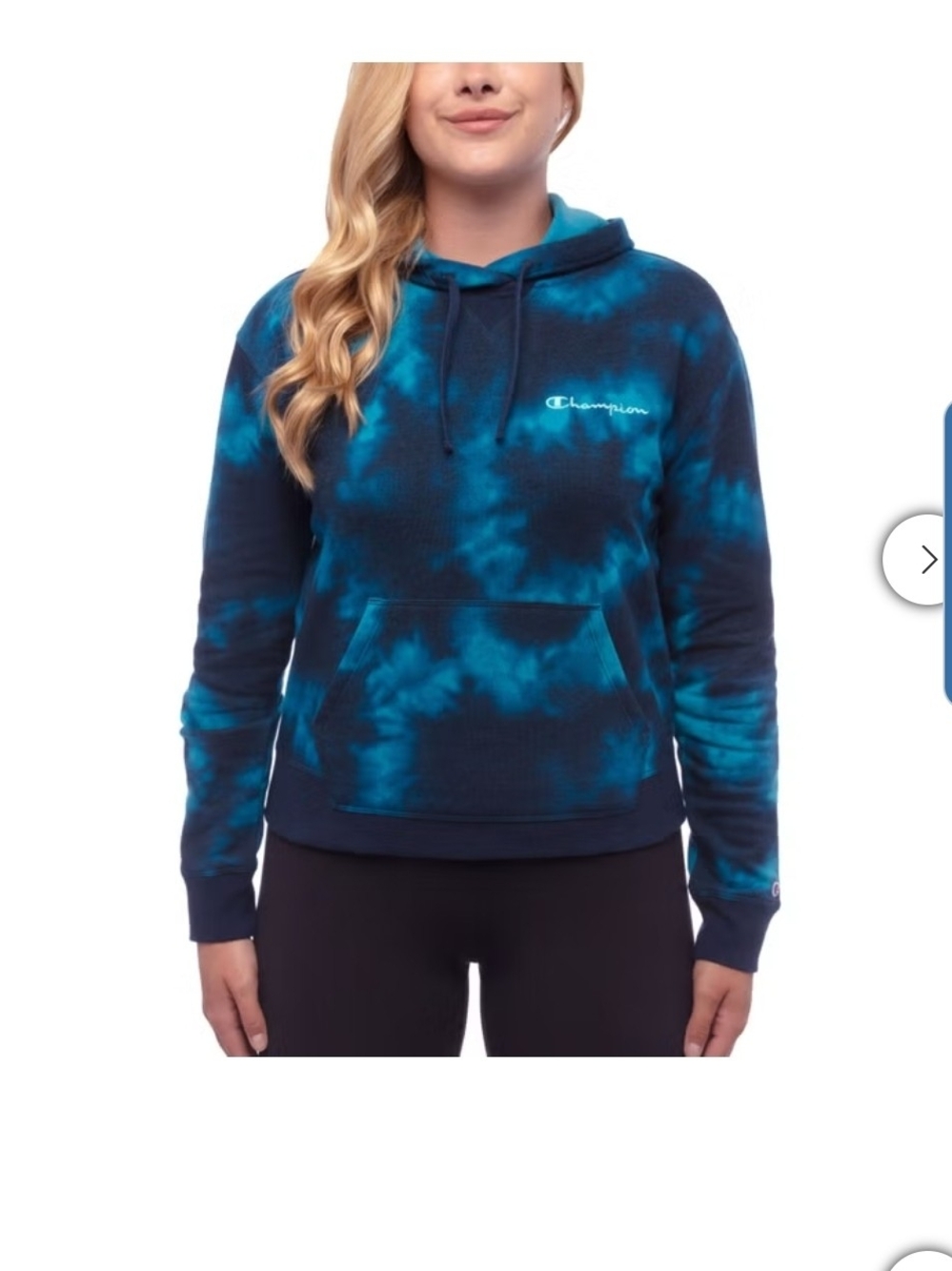 Champion Women’s Navy and Teal Tie-Dye Pullover Hoodie
